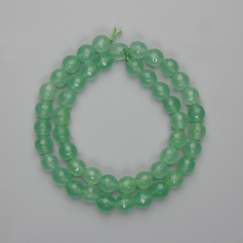 Faceted Jade Beads, 8 mm Diameter, 37 cm Length on Thread