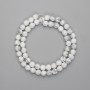 Cacholong faceted round beads, 6 mm diameter, 36 cm long on a thread