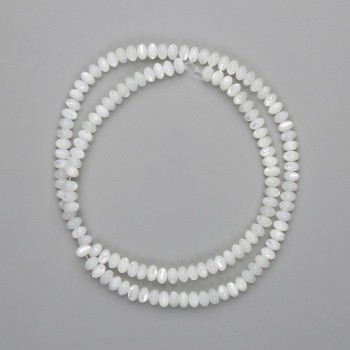 Mother-of-Pearl Rondelle Beads, 5x3 mm, 40 cm on Thread