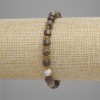 Stretch bracelet with picture jasper, faceted cube 6x6mm ±, seed beads 3mm ±, length 18 cm ±