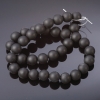 Shungite Beads, Smooth Ball on Thread (synthetic), Diameter 12mm, Length 37cm