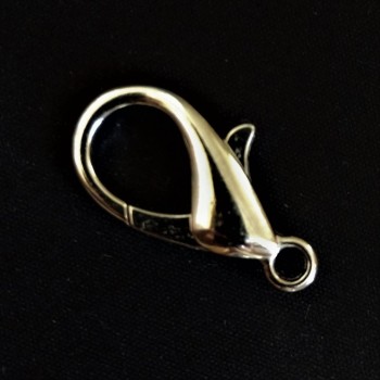 Ціна за уп. /10шт. Замочок карабін біжутерний світлий метал великий 28мм