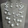 Set of necklace and earrings 'On the Strings of the Soul' imitation pearls on a string, length 50 cm