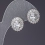 Marquise Earrings with White Crystals, Length 1.6 cm