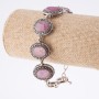 Clearance Amethyst bracelet in a 'dot-cross' setting, oval stone 22x18 mm, 7 stones, length 20-22 cm