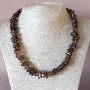 Beaded necklace of natural smoky topaz, tumbled «Butterfly», length 45 cm, diameter 10 mm (+-)