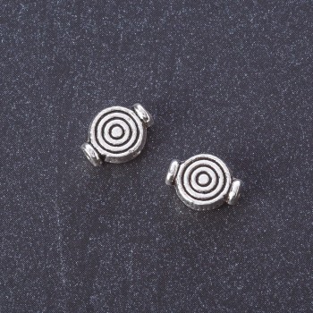 Bead insert findings, silver-colored metal, 8x10 mm, packaging 20 g +/- 26 pcs