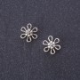 Flower Connector Pendant in Silver Color, 9mm, Packaging 20 g ± 70 pcs