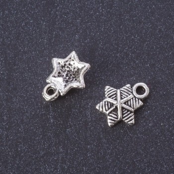 Pendant hardware 'Christmas Star' metal color 'silver' 13×11 mm packaging 20 g +/- 35 pcs