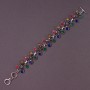 Ethno Women's Bracelet with Multicolored Stones and Rhinestones, 20-23 cm