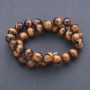 Tiger's Eye natural stone beads on thread, 12mm diameter, 39 cm length