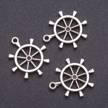 Hardware Pendant Helm b4mm dmm L 7mm gray metal finish 20g +/- 7pcs