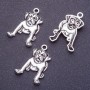 Bulldog-shaped pendant hardware L, 5 mm, d1-1, 5 mm silver finish, 20 g, +/- 11 pcs