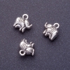 Elephant pendant finding, length 11mm, d1-1, 5 mm, silver finish, 20 g +/- 11 pcs