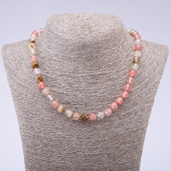 Natural Chalcedony Necklace, 8mm Beads