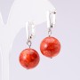 Earrings 'Elegant' Sponge Coral, diameter 14mm, length 3cm