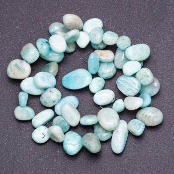 Amazonite Beads Faceted Butterfly, 6-12 mm, length 41 cm