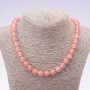 Chalcedony natural stone necklace with a smooth bead, 10 mm diameter, 45 cm length