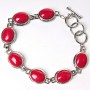 Clearance: Oval Coral Stone Bracelet Toggle Clasp