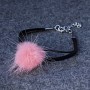Pink Natural Fur Bracelet