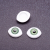Live Eyes Findings, pair, green iris, 6 mm diameter, 8×12 mm oval, 50 pairs