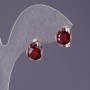 Oval 12x10mm Red Crystal Earrings