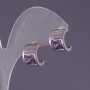 Earrings with light-lavender crystals 13x9mm