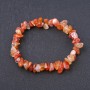 Natural carnelian bracelet - chip beads on elastic, 8 mm diameter, 18.5 cm circumference