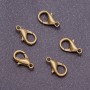 Carabiner clasp, 16 mm length, bronze metal color (pack of 10 pcs)