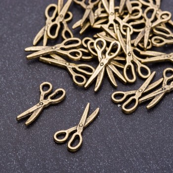 Pendant hardware Scissors 'Bronze', 8mm diameter, 18mm length, hole diameter 3mm, packaging 20 g ± 41 pcs