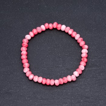 Bracelet 'Tourmaline' (synthetic) white-pink 'calico' beads, diameter 6x4 mm, on elastic