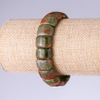 Браслет Геліотроп Яшма ланка 15х11мм на резинці