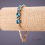 Xuping Bracelet with Blue Stones, 18–20 cm length, 4–7 mm thickness, Gold Color