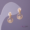 Xuping stud earrings, diameters 2 mm and 10 mm, length 18 mm, gold color