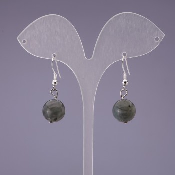 Labradorite Ball Earrings, 14 mm