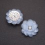 Blue Acrylic Flower Patch, 30 mm diameter