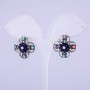Earrings 'Asters' purple, diameter 22mm