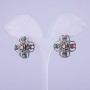 Gray earrings 'Asters', 22 mm diameter