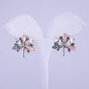 Tree Earrings with Pink Crystals 22x22mm