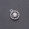 Round pendant with a white rhinestone, diameter 15mm L0mm