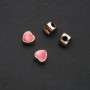 Pandora Heart Inlay Findings 11x11 mm, 4.5 mm diameter, pack of 4, yellow metal