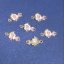 Fish-shaped Connector with Pink Enamel 22x13mm