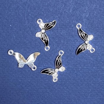 Фурнітура Коннектор Метелик чорна емаль 24х12мм фас. 4шт