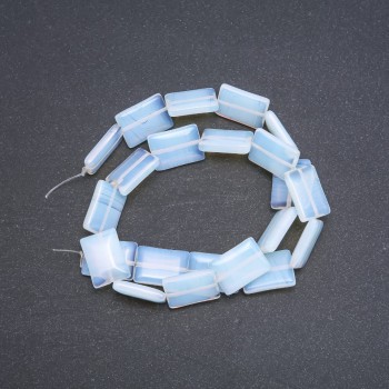 Moonstone Beads (synthetic) Rectangular, 13x18x4 mm, strand length 39 cm