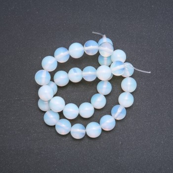 Moonstone Beads (Synthetic) Sphere, 12mm Diameter, 37cm Strand +