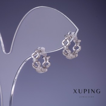Xuping Earrings 4.5×12 mm Rhodium