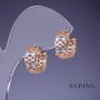 Earrings Xuping Infinity 7x12mm '18K gold plating', rhodium