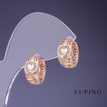 Xuping Earrings 15x8 mm '18K Gold Plating' with White Crystals
