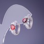 Xuping Earrings with Red Zircons Ruby 18x9mm Rhodium