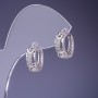 Xuping Earrings 6x14mm Rhodium-Plated with White Crystals